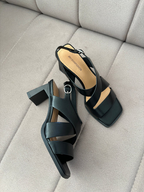 Ladies Cross Strap Open Toe Heels